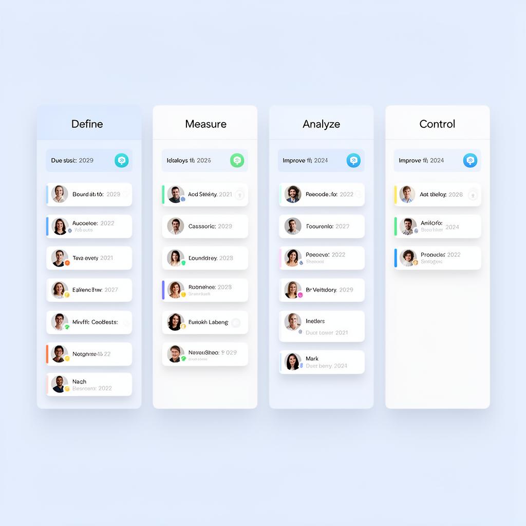 Board de tarefas DMAIC do Klema